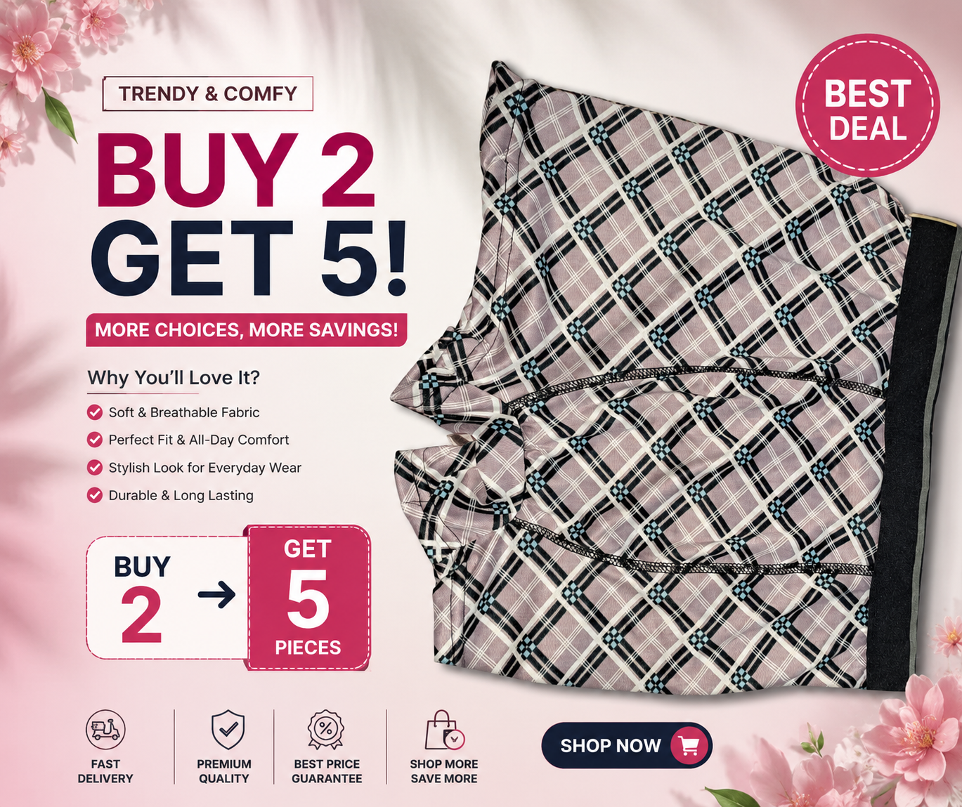 Men's Ice-Cool Premium Boxer Briefs – Pack of 5 @899 | Buy 2 Get 5 | COD Available